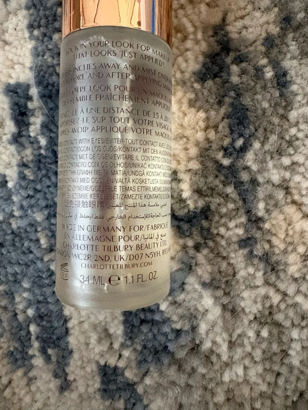 Charlotte Tilbury Airbrush Flawless Setting Spray in Rose Gold Cap